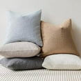 thumbnail image 6 of Pack of 2 Textured Boucle Throw Pillow Covers Accent Solid Pillow Cases Cozy Soft Decorative Couch Cushion Case for Chair Sofa Bedroom Living Room Home Decor, 20 x 20 Inch,Taupe Khaki Camel, 6 of 7