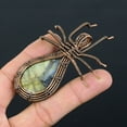 thumbnail image 3 of Natural Labradorite Gemstone Handmade Copper Wire Wrap Spider Pendant 2.56", 3 of 4