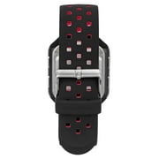 Armitron Unisex Adult Sport Black Red Square Wristwatch with Silicone Band