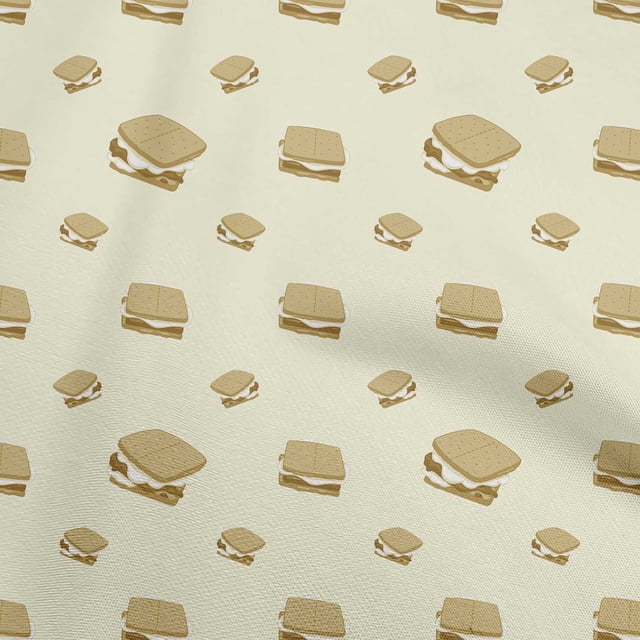 oneOone Polyester Spandex Medium Yellow Fabric Food Dress Material Fabric Print Fabric By The Yard 56 Inch Wide
