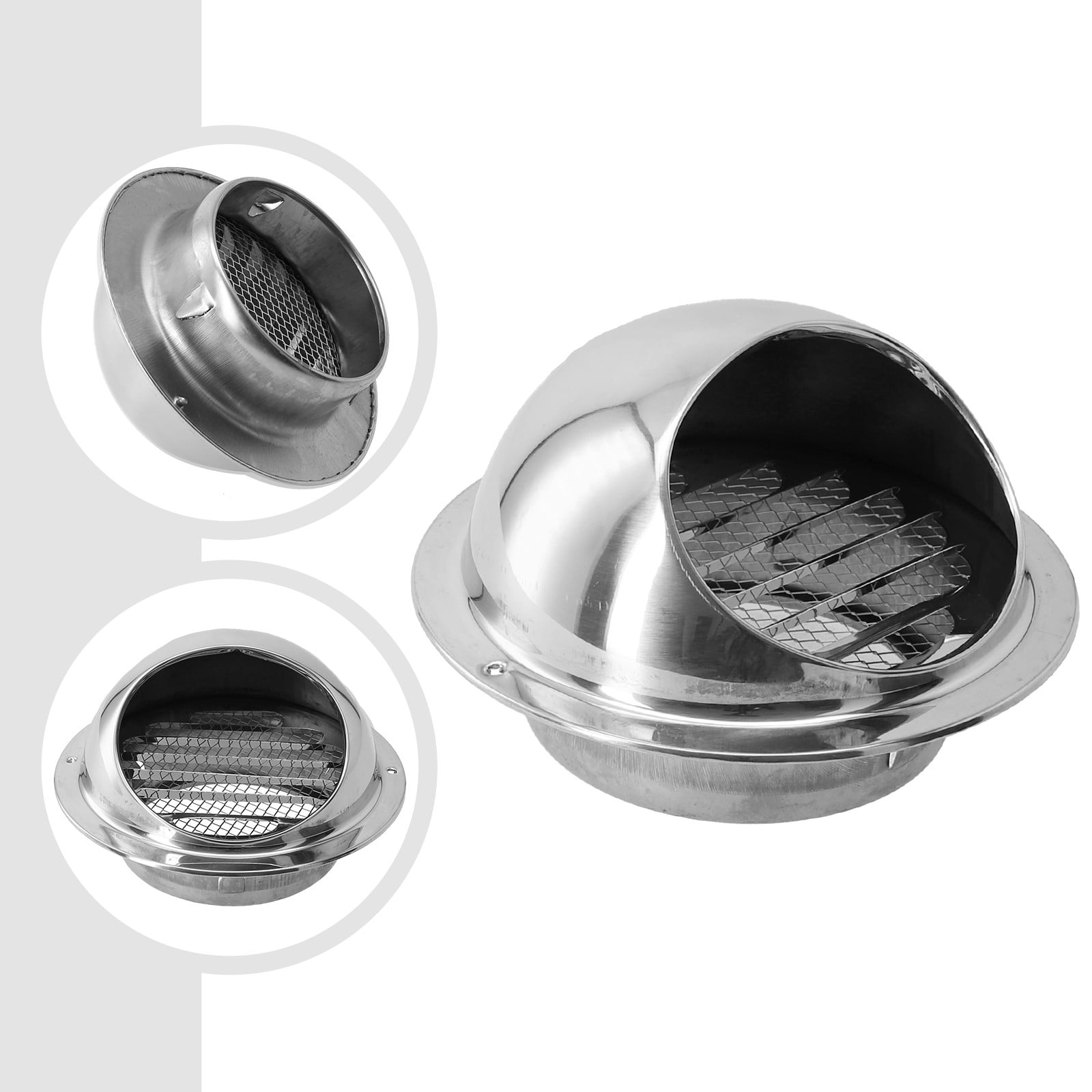 Aa Stainless Steel Vent Cap Rainproof Exteriorwallair Outlet Grille Round Heating Cooling Vent Cover 75/80/100/20/150/160Mm