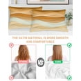 thumbnail image 3 of Yellow Brown Pillow Cases Standard Size Set of 2, Smooth Satin Pillowcase for Hair and Skin, Gradient Wave Stripes Modern Geometric Decorative Cooling Bed Pillow Covers with Zipper, 20x26 Inches, 3 of 5