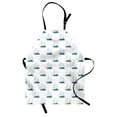 thumbnail image 1 of Sailboat Apron, Nautical Pattern of Travel Sailing Motifs Print on Plain Backdrop, Unisex Kitchen Bib with Adjustable Neck for Cooking Gardening, Adult Size, White Pale Brown, by Ambesonne, 1 of 4