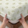 thumbnail image 3 of King Size Fitted Sheet Set - Polka Dot 3 Piece Bedding Sets 16" Deep Pocket Fitted Sheet with 2 Pillowcases, Green Modern Geometric Vintage Spots Brushed Microfiber Hotel Luxury Bed Sheets, 3 of 9