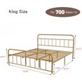 thumbnail image 2 of alazyhome Classic Metal King Size Platform Bed Frame, Gold, 2 of 5