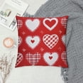 thumbnail image 2 of Valentines Day Pillow Covers Heart Buffalo Plaid Throw Cushion Covers, Waterproof Love Heart Pillowcases for Anniversary Wedding Valentine Day Decor, 2 of 5
