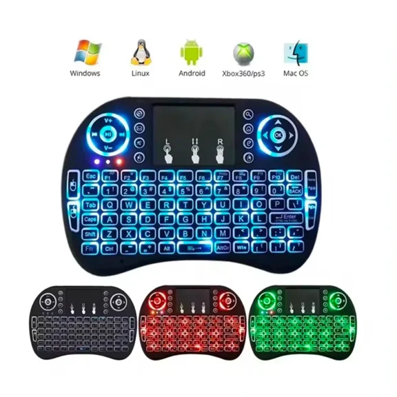 YANI- Mini Wireless Keyboard Touchpad 2.4Ghz 4 Colors Backlight For Android Pc Us