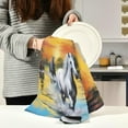 thumbnail image 6 of 1 Pack Running Horse Kitchen Towels Highly Absorbent, Super Soft Dishcloths 18 x 28 Inches Reusable Quick Drying Tea Towels Set for Home,Kitchen Decor Wash cloth, 6 of 7