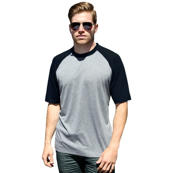 BlueGeneration Adult Color Block Wicking T - Black Extra Small Solid