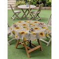 thumbnail image 3 of Outdoor Tablecloths with Umbrella Hole & Zipper, Brown Yellow Sunflower Round Tablecloth 54 Inch, Summer Botanical Farmhouse Floral Waterproof Table Cloth, Patio/Pool/Picnic Table Covers, 3 of 7