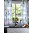 thumbnail image 2 of Watercolor Flowers Sheer Curtains 54 Inch Length 2 Panels Set for Living Room/Bedroom, Spring Floral Butterflies Blue Plaid Kitchen Curtains Grommet Semi-Sheer Curtains Window Treatments 42"x54"x2, 2 of 7