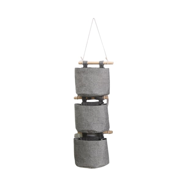 Naiovety Bolsa para colgar en la pared con costuras finas y sin hilos sueltos, bolsas de almacenamiento para colgar en la puerta, 3 uds. Almacenamiento y organización del hogar gris