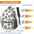 thumbnail image 3 of Green Cat Head White Pattern 17" Waterproof Oxford School Backpacks for Teens, S-Shape Padded Straps, for School, Travel, Hiking, Camping, 3 of 5