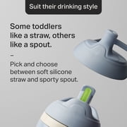 Tommee Tippee Insulated Multi-Lid Toddler Sporty Cup, 12m+, 9oz, Non-Spill, Blue, 1 Pack