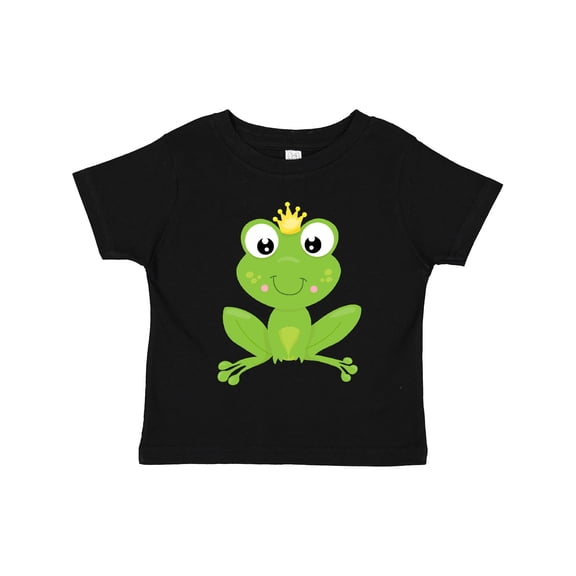 Inktastic Cute Frog, Green Frog, Crown, Frog Prince Boys or Girls Toddler T-Shirt