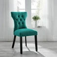 thumbnail image 2 of Side Dining Chair, Teal Blue, Fabric, Kitchen Cafe Bistro Hospitality Restaurant, Modern Contemporary HB32571, 2 of 8