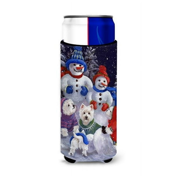 Carolines Treasures PPP3135MUK 12 oz Westie Snowpeople Ultra Hugger for Slim Cans