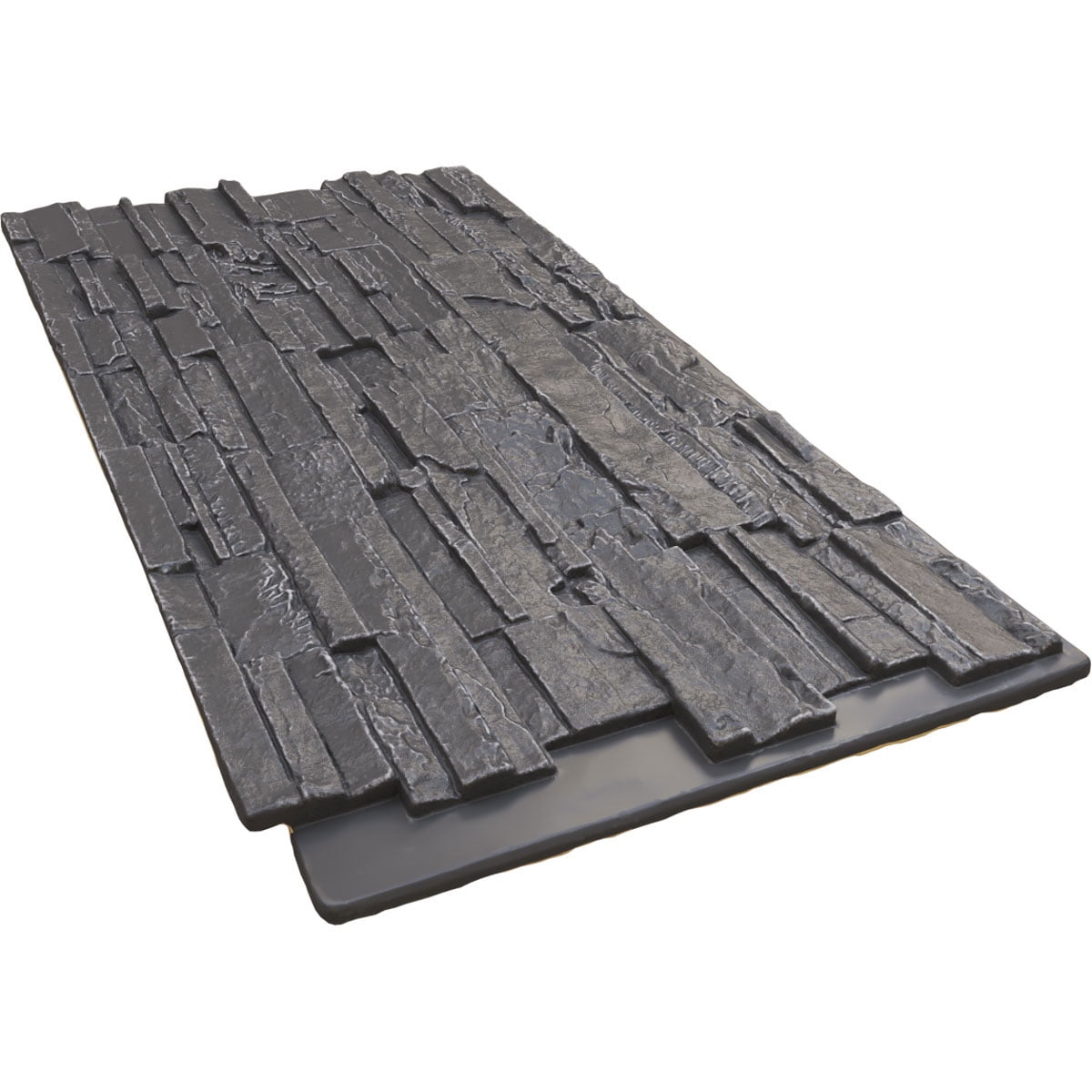Ekena Millwork 48.625"W x 24.75"H x 1.25"D Cascade Stacked Stone, StoneWall Faux Stone Siding Panel, Slate Gray