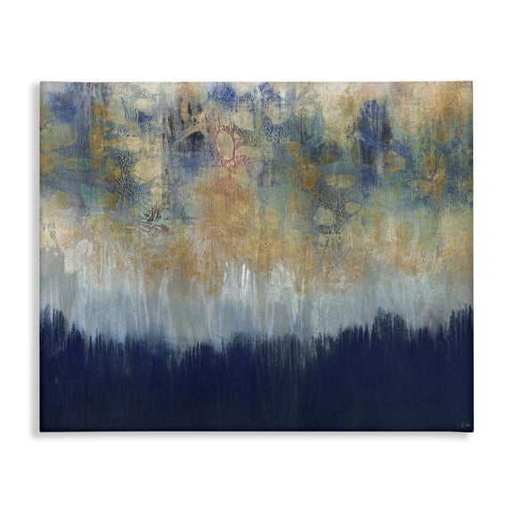 Stupell Industries Modern Abstract Gold Blue Textured Surface Canvas Art, 20 x 16, by K. Nari