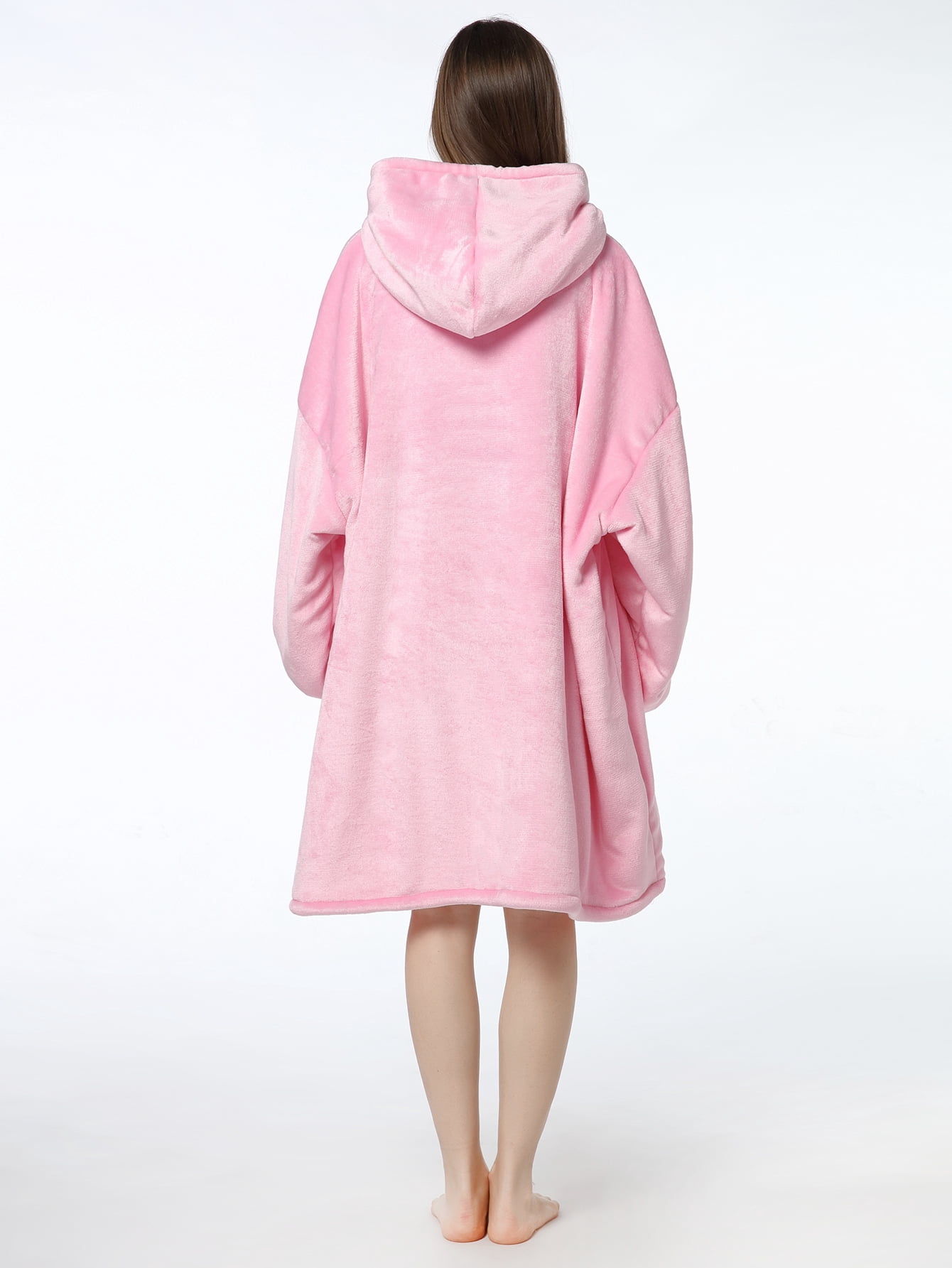 Wearable Blanket Hoodie, Oversized Sherpa Fleece Sweatshirt Blanket with Giant Hood Pocket and Sleeves for Adult, Warm & Cozy Grey Blanket