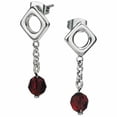 thumbnail image 1 of AAB Style ESLD-18 Gorgeous Stainless Steel Earrings with Dangling Garnet Stone - Certain Lady Collection, 1 of 1