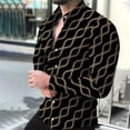 thumbnail image 4 of Camisa hawaiana de manga larga para hombre, camisa social de playa 2024, forro de alta gama para hombre, camisa estampada en 3D, clase de oposición en blanco y negro, 4 of 5