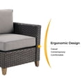 thumbnail image 2 of Grand Patio Outdoor Furniture, Patio Wicker Left Arm Sofa, Gray, 2 of 7