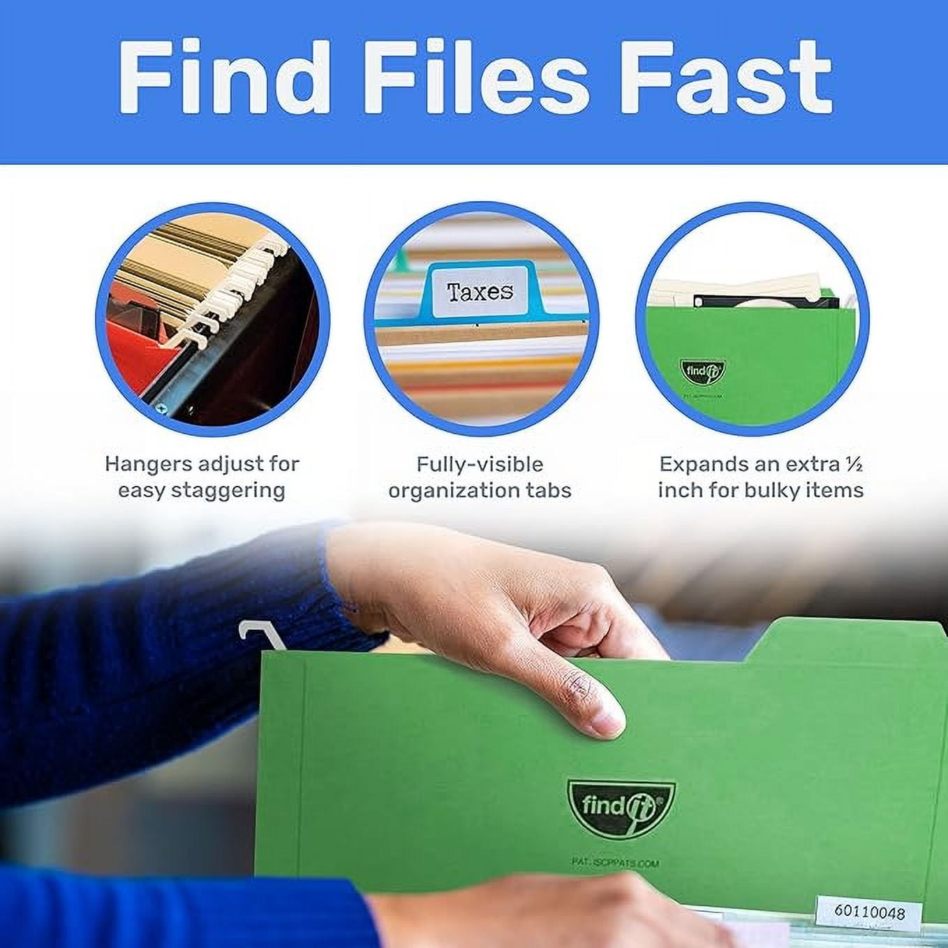 Find It Mini Hanging File Folders- 6 PK Assorted