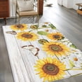 thumbnail image 2 of Area Rug for Living Room, Yellow Sunflowers Non-Slip Indoor Large Carpet for Bedroom/Dining Room, Vintage Country Flowers Butterfly Wood Board Washable Low-Profile Floor Mat Runner Rugs - 2.7 x 5 Ft, 2 of 8