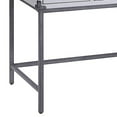 thumbnail image 2 of 5 Drawer Wooden Desk with Ring Pulls and Metal Braces in Gray, 2 of 4