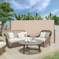 thumbnail image 3 of AECOJOY 138"x 71" Outdoor Retractable Side Awning, Folding Privacy Screen Waterproof Patio Awning, 180g Premium Polyester Fabric Room Divider for Patio, Garden and Terrace, Beige, 3 of 8
