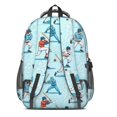 thumbnail image 3 of Baseball Players Light Cyan Pattern Backpack for School, Cute School Bag with Adjustable Shoulder Straps and Padded Back, 16.9"x12.6"x5.9", 3 of 5