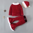 thumbnail image 4 of Baby Girls Christmas Cosplay Santa Claus Costume For Kids Xmas Party Red Clothes Tops+ Pants+Hat+Belt Children New Year Outfits, 4 of 5