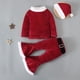 thumbnail image 4 of Baby Girls Christmas Cosplay Santa Claus Costume For Kids Xmas Party Red Clothes Tops+ Pants+Hat+Belt Children New Year Outfits, 4 of 5