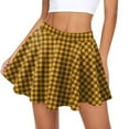 thumbnail image 4 of Xixinqiwan Women 2025 Skirts Plus Size,Women's Mini Skirt Temperament High-Waisted Plaid Printed Pleated Short Skirts Comfy Stretchy for Everyday, 4 of 5