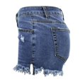 thumbnail image 4 of ABATAB Women's Denim Shorts Ripped Summer Dressy Jeans Shorts Stretchy Frayed Hem Vacation Streetwear Shorts, 4 of 7