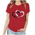 thumbnail image 1 of BLVB T-Shirts de la Saint-Valentin pour Femmes Cœur Mignon T-Shirts Graphiques Décontractés Col Rond Manches Courtes Hauts Cadeaux Tee pour Elle, 1 of 7