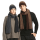 thumbnail image 2 of Conjunto de tres piezas de gorro y bufanda gruesos con guantes y gorro de punto a juego de color europeo y americano para otoño e invierno, 2 of 6