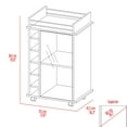 thumbnail image 4 of Black Bar Cart With Two Shelves And Six Wine . Four Locking Feature. Spacious Top Metal Rail. Glass Door Cabinet Interior Shelves. Holds Liquor Bottles. 21.71 In. Depth X 16.69 Width 35.6 Height., 4 of 4