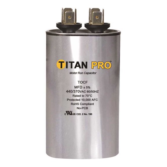 TitanPro TOCFD60/5 HVAC Oval Motor Run Dual Capacitor. 60/5 MFD/UF 440/370 Volts
