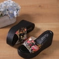 thumbnail image 5 of Cameland Sandales Compensées à Plateforme d'Été pour Femmes Couleur Unie Florale, 5 of 5
