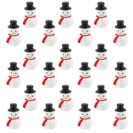 SOPOTUTU Mini Christmas Snowman Figurines Black 20 Pieces Holiday Decorations for Home and Office