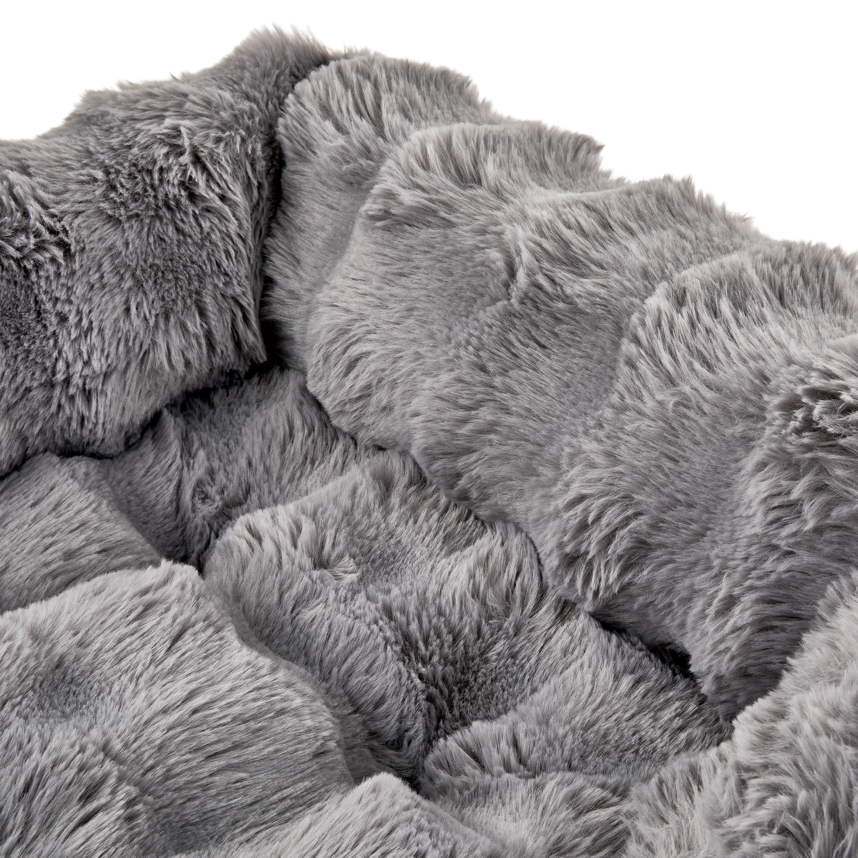 Vibrant Life Small Bubble Faux Fur Orthopedic Cuddler Dog Bed, Gray, 22" x 15"