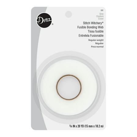 Dritz Stitch Witchery 0.625" White Sewing Hem Tape, 20 Yards