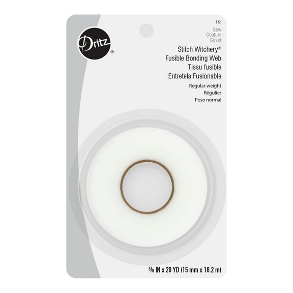 Dritz Stitch Witchery 0.625" White Sewing Hem Tape, 20 Yards