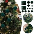 thumbnail image 3 of 48PCS Velvet Christmas Hanging Ornaments Sets, Shatterproof Flocked Bulk Balls Xmas Tree Decorations for Indoor Outdoor Decorations, 3 of 9