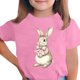 thumbnail image 2 of Blusas y camisas de manga corta con cuello redondo Camiseta estampada de manga corta de Pascua para niños Cuello redondo Manga corta Casual Versátil Para niñas Niños Top de poliéster, 2 of 5