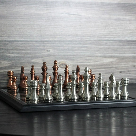Modern Rustic Metallic Chess Set