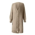 thumbnail image 4 of Mhoxuto Womens Long Cardigan Fall 2024 Chunky Cable Knit Open Front Sweaters Oversized Button Up Coats with Pockets, 4 of 5
