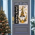 thumbnail image 4 of Happy New Year Gnome Decorative House Flag, Celebration Champagne Fireworks Stars Garden Yard Outside Decorations, 2025 Black Gold Outdoor Large Burlap Home Decor Double Sided 28 x 40, 4 of 6